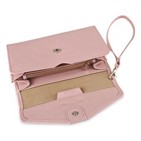 GUAPABIEN TRENDY PURE COLOR PU ENVELOPE CLUTCH FOR WOMEN (PINK)