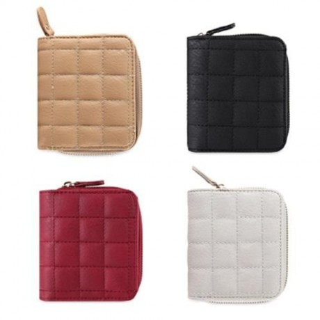 SIMPLE ZIP AROUND MINI PURSE FOR WOMEN (WHITE)