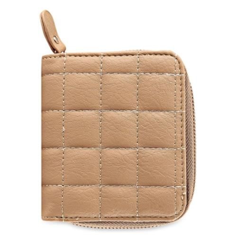 SIMPLE ZIP AROUND MINI PURSE FOR WOMEN (APRICOT)