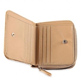 SIMPLE ZIP AROUND MINI PURSE FOR WOMEN (APRICOT)