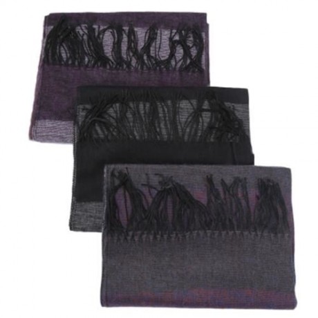 OVERSIZE STRIPE PRINT MALE WARM SCARF (PURPLE)