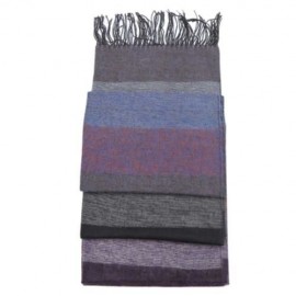 OVERSIZE STRIPE PRINT MALE WARM SCARF (WHITE AND BLACK)