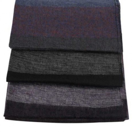 OVERSIZE STRIPE PRINT MALE WARM SCARF (WHITE AND BLACK)