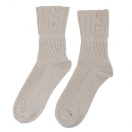 CASUAL PURE COLOR TURN DOWN LADIES ELASTIC BAND SOCKS (BEIGE)