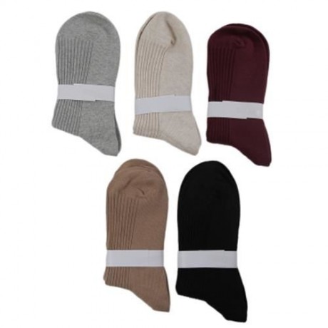 CASUAL PURE COLOR TURN DOWN LADIES ELASTIC BAND SOCKS (BEIGE)