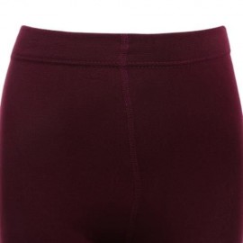 STYLISH HIGH WAIST PURE COLOR SHEATH WOMEN WARM BOTTOM PANTS (CLARET)