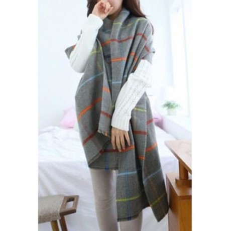 CHIC MULTICOLOR STRIPE PRINT SCARF FOR WOMEN (COLOR ASSORTED)