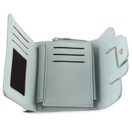 GUAPABIEN BRIEF PU LEATHER PISTON MINI WALLET FOR WOMEN (PALE GREEN)