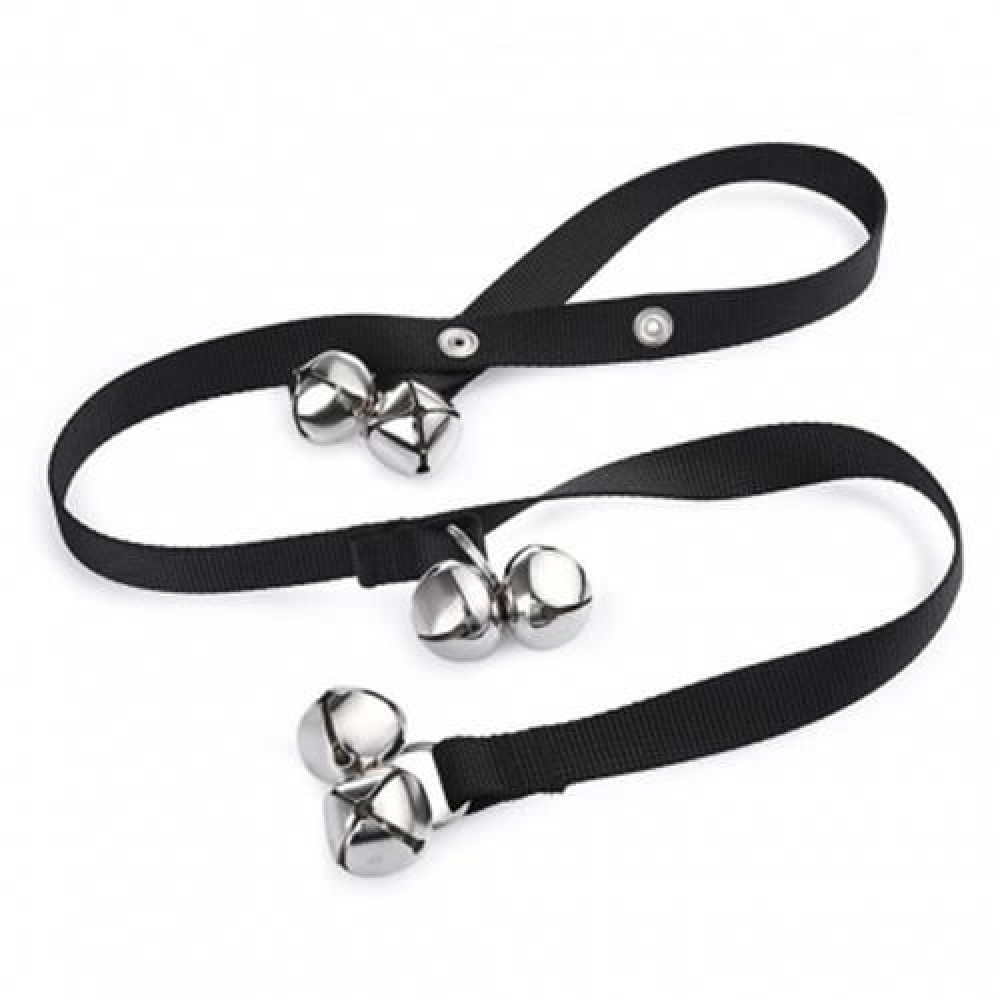 ADJUSTABLE PUPPY DOG BELL ROPE HOUSE TRAINING DOORBELL (BLACK)