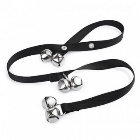 ADJUSTABLE PUPPY DOG BELL ROPE HOUSE TRAINING DOORBELL (BLACK)