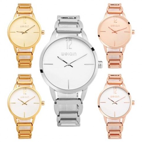 WEIQIN W4830 FEMALE QUARTZ WATCH CONCISE STYLE LUMINOUS HOLLOW STAINLESS STEEL BAND 3ATM W