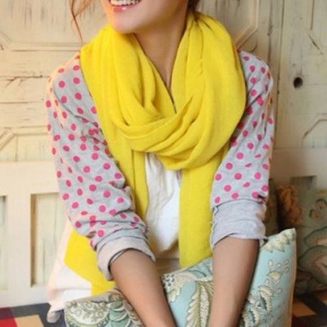 CHIC SOLID COLOR FAUX PASHM TEXTURE SCARF FOR WOMEN (COLOR ASSORTED)