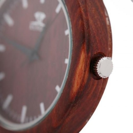 K KENON KWWT - 103 MALE QUARTZ WATCH WOODEN CASE JAPAN MOVT MEN WRISTWATCH (DEEP BROWN)