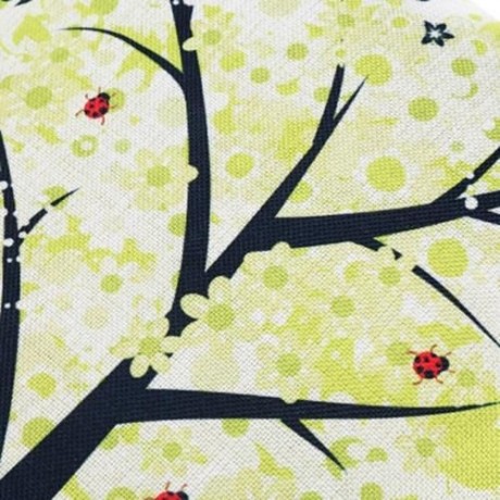 45 X 45CM SEASON LIFE TREE CUSHION COVER COTTON LINEN PILLOW CASE HOME DECORATION (GREEN)