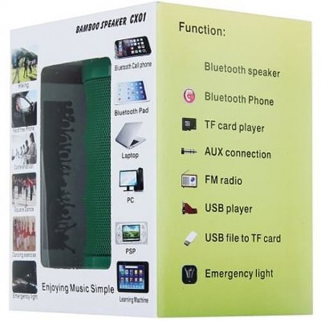 CX01 PORTABLE WIRELESS BLUETOOTH 2.1 SOUND SPEAKER WITH FLASHLIGHT FOR FUN (GREEN)