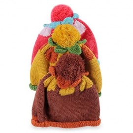COLOR BLOCK KNITTED POM POM HAT FOR BABIES (YELLOW)
