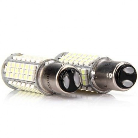 2 X SENCART 1142 BA15D CAR LIGHT 7W SMD-3528 102-LEDS BRAKE LAMP (400LM 6000-6500K) (COOL 