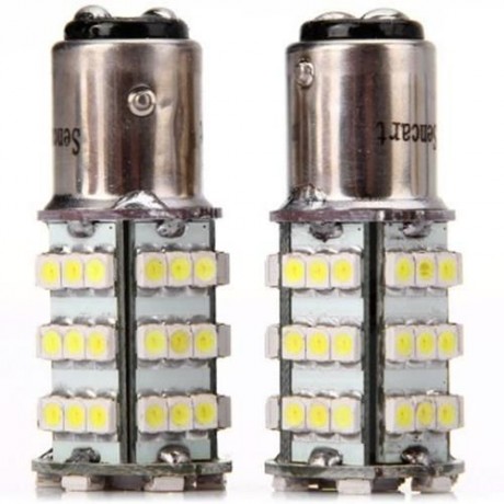 PAIR OF SENCART 1157 P21/5W BA15D 4W 54 X SMD-3528 220LM WHITE LIGHT CAR BULB - DC 12V (CO