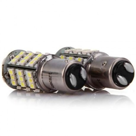 PAIR OF SENCART 1157 P21/5W BA15D 4W 54 X SMD-3528 220LM WHITE LIGHT CAR BULB - DC 12V (CO