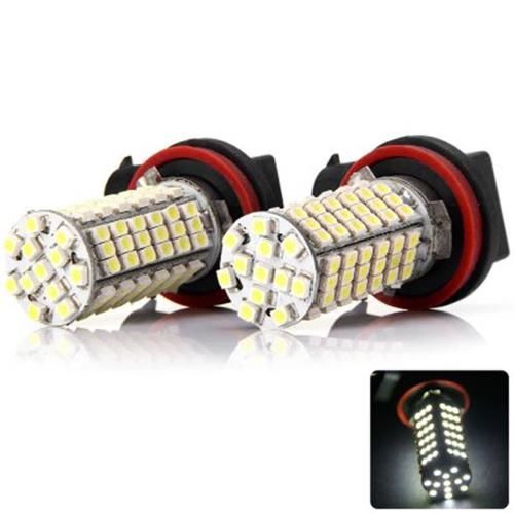 2 X SENCART H8 PGJ191 H9 H11 SMD 3528 102-LEDS 7W CAR DRIVING LAMP BRAKE BULB - 240LM 6000