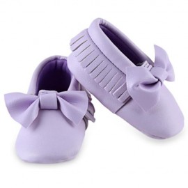 CUTE BOWKNOT DESIGN TASSEL DECORATION WALKING SHOES FOR BABY GIRLS (LIGHT PURPLE)