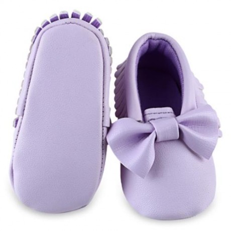 CUTE BOWKNOT DESIGN TASSEL DECORATION WALKING SHOES FOR BABY GIRLS (LIGHT PURPLE)
