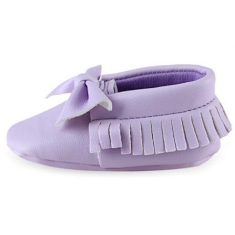 CUTE BOWKNOT DESIGN TASSEL DECORATION WALKING SHOES FOR BABY GIRLS (LIGHT PURPLE)