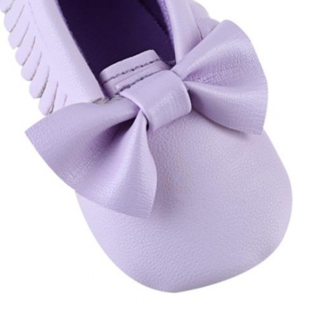 CUTE BOWKNOT DESIGN TASSEL DECORATION WALKING SHOES FOR BABY GIRLS (LIGHT PURPLE)