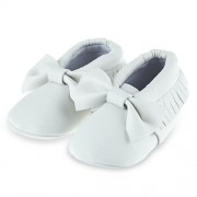 CUTE BOWKNOT DESIGN TASSEL DECORATION WALKING SHOES FOR BABY GIRLS (PURE WHITE)