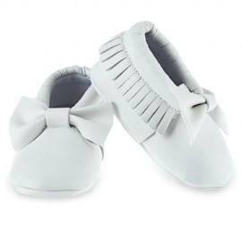 CUTE BOWKNOT DESIGN TASSEL DECORATION WALKING SHOES FOR BABY GIRLS (PURE WHITE)