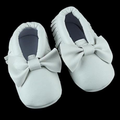 CUTE BOWKNOT DESIGN TASSEL DECORATION WALKING SHOES FOR BABY GIRLS (PURE WHITE)