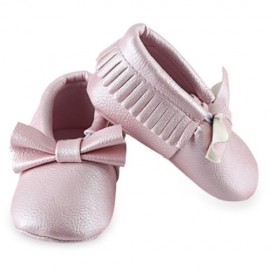 CUTE BOWKNOT DESIGN TASSEL DECORATION WALKING SHOES FOR BABY GIRLS (SHALLOW PINK)
