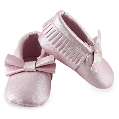 CUTE BOWKNOT DESIGN TASSEL DECORATION WALKING SHOES FOR BABY GIRLS (SHALLOW PINK)