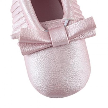 CUTE BOWKNOT DESIGN TASSEL DECORATION WALKING SHOES FOR BABY GIRLS (SHALLOW PINK)