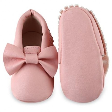 CUTE BOWKNOT DESIGN TASSEL DECORATION WALKING SHOES FOR BABY GIRLS (PINK)