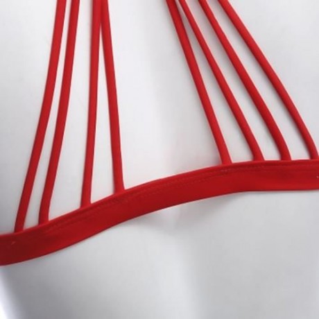 SEPARATED BACKLESS SEXY BIKINI SWIMWEAR SUIT SET (RED)