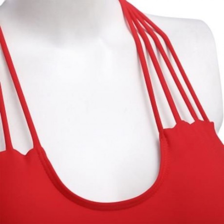 SEPARATED BACKLESS SEXY BIKINI SWIMWEAR SUIT SET (RED)