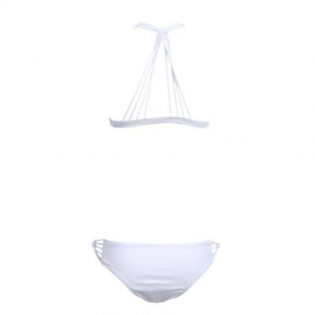 SEPARATED BACKLESS SEXY BIKINI SWIMWEAR SUIT SET (WHITE)