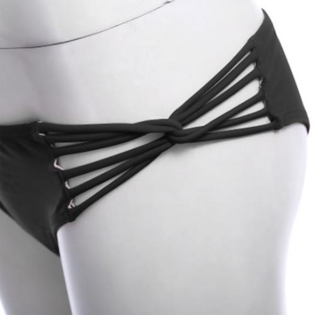 SEPARATED BACKLESS SEXY BIKINI SWIMWEAR SUIT SET (BLACK)