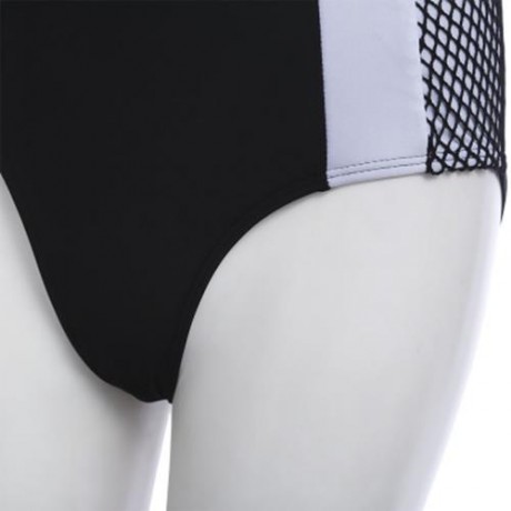 WOMEN SEXY BEACH SWIMMING SIAMESED BIKINI SWIMSUIT BATHING SUIT (WHITE AND BLACK)