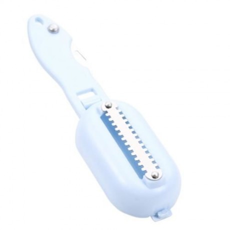 MULTIFUNCTIONAL STAINLESS STEEL FISH SCALE SCRAPER CLEANER (LAKE BLUE)
