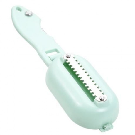 MULTIFUNCTIONAL STAINLESS STEEL FISH SCALE SCRAPER CLEANER (CRYSTAL GREEN)