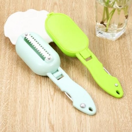 MULTIFUNCTIONAL STAINLESS STEEL FISH SCALE SCRAPER CLEANER (CRYSTAL GREEN)