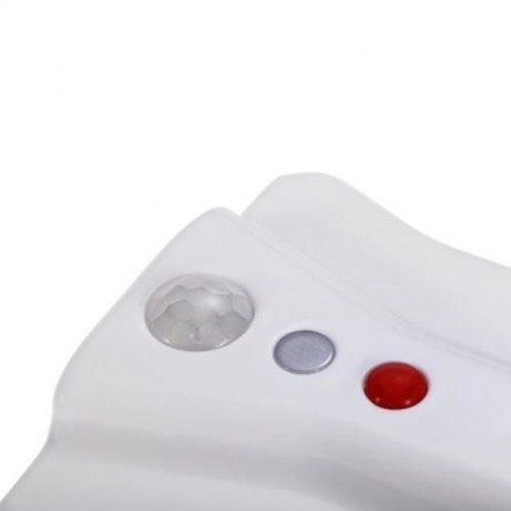 BRELONG BATTERY OPERATED MOTION SENSOR LED TOILET LIGHT BATH NIGHT LAMP (WHITE)