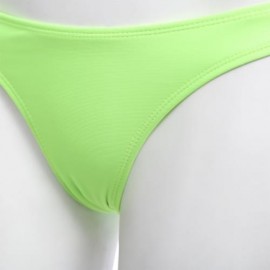 FEMALE SWIMMING SEXY WRINKLED THONG BEACH BATHING PANTS (NEON GREEN)