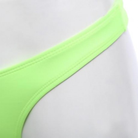 FEMALE SWIMMING SEXY WRINKLED THONG BEACH BATHING PANTS (NEON GREEN)