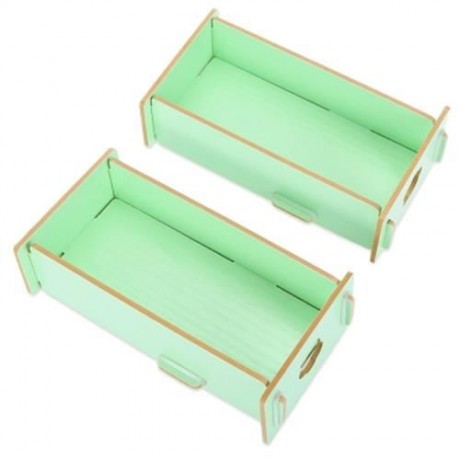 MULTIFUNCTIONAL WOODEN COSMETIC DESKTOP STORAGE BOX MAKE-UP ORGANIZER (GREEN)