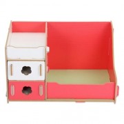 MULTIFUNCTIONAL WOODEN COSMETIC DESKTOP STORAGE BOX MAKE-UP ORGANIZER (COLORMIX)