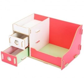 MULTIFUNCTIONAL WOODEN COSMETIC DESKTOP STORAGE BOX MAKE-UP ORGANIZER (COLORMIX)