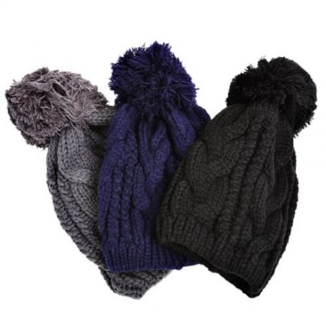 WINTER VENONAT DECORATION UNISEX WARM KNITTED HAT (DEEP GRAY)